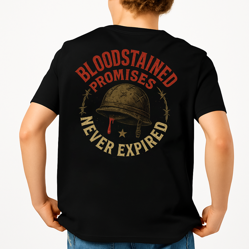 Bloodstained Promises Never Expired | Veteran Tee
