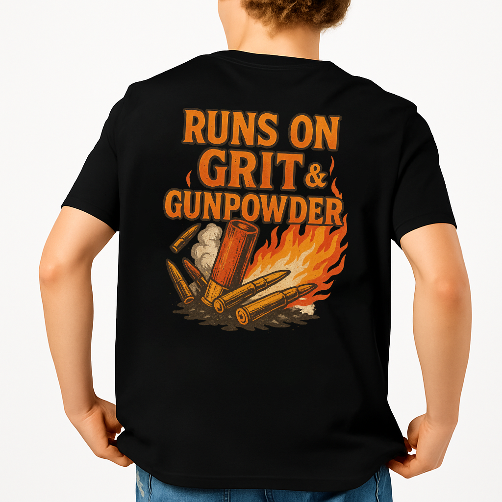 Runs On Grit & Gunpowder | Veteran Tee