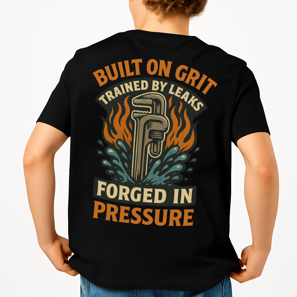 Built On Grit Trained By Leaks Forged In Pressure | Plumber Tee