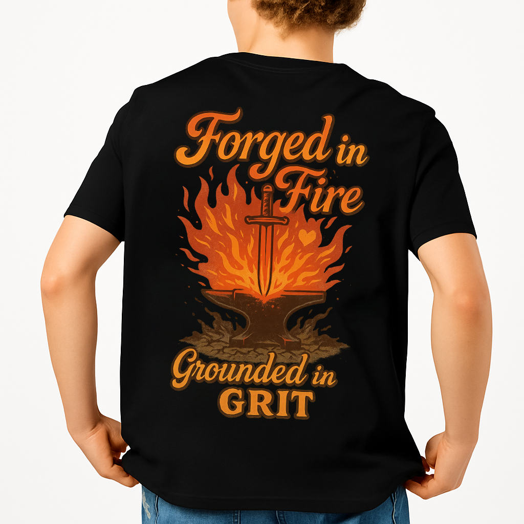 Forged In Fire Grounded In Grit | Welder Tee