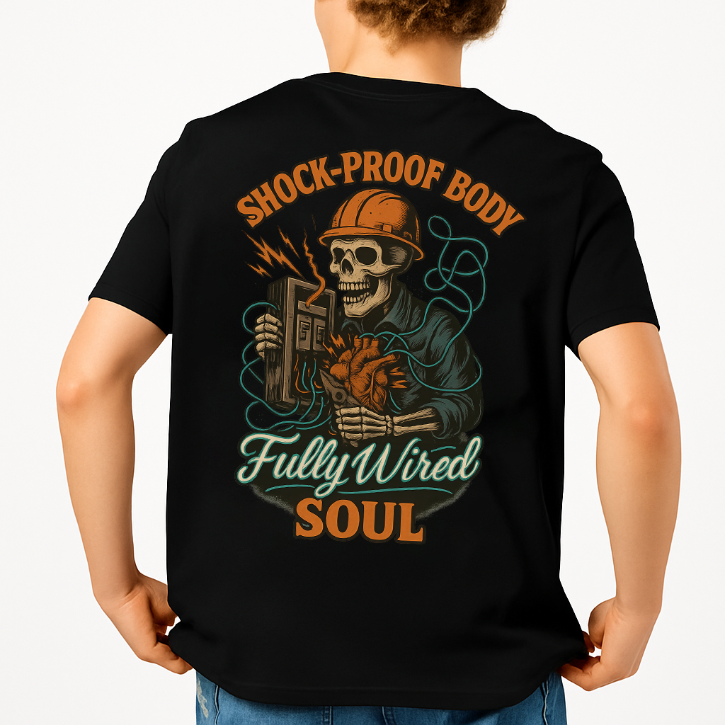 Shock-Proof Body Fully Wired Soul | Electrician Tee