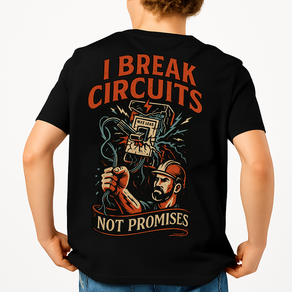 I Break Circuits Not Promises | Electrician Tee