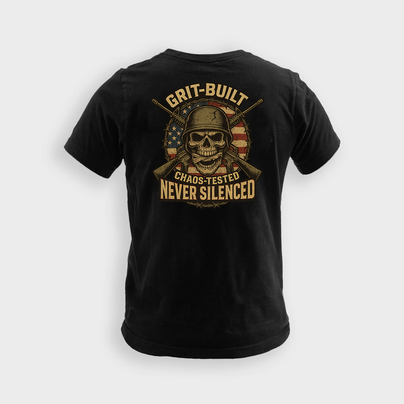 Grit Built Chaos Tested Never Silenced | Veteran Tee